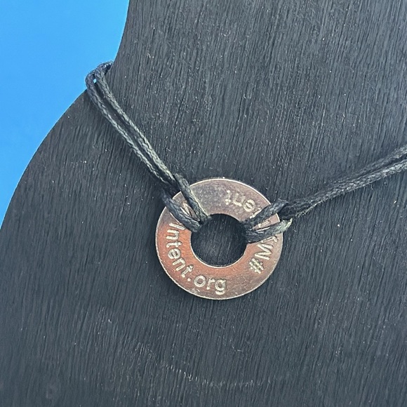 “SPREAD Love” Silver/Black Drawstring Bracelet - Picture 2 of 4